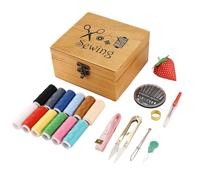 Pesfehhy Wooden Sewing Box Sewing Accessories Supplies Kit Workbox for Mending