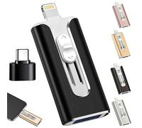 Peshoriadm Flash Drive,Peshoriadm 4 in 1 Mobile Phone Computer U-Disk,32~256gb Micro USB + 8 Pin + USB 3.0 4 in 1 Mobile Phone Computer U-Disk (Black,32)