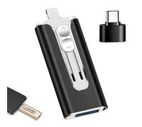 Peshoriadm Flash Drive, Peshoriadm 4 in 1 Mobile Phone Computer U-Disk, 32~256gb Micro USB + 8 Pin + USB 3.0 4 in 1 Mobile Phone Computer U-Disk, 4 in 1 Flash Drive(Black,256GB)