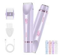 Peshoriadm Shaver, Peshoriadm Comfort 2 in 1 Electric Lady Shaver, Dual Head Bikini Trimmer, IPX7 Waterproof Wet & Dry Use for Any Par(Purple)