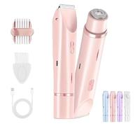 Peshoriadm Shaver, Peshoriadm Comfort 2 in 1 Electric Lady Shaver, Dual Head Bikini Trimmer, IPX7 Waterproof Wet & Dry Use for Any Par(Pink)