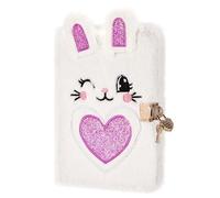 PESLNG Secret Diary Girl with Lock, Plush Notebook with Padlock, Private Notebook, Gift Notepads School Office Travel Notebooks, Children's Diary (Purple Rabbit, Multi)