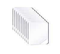 Peslogy 10pcs Clear Double Sided Adhesive Pads for Mounting Waterproof 2.4inch Double Sided Sticker Super Strong Heavy Duty Washable Sticky Patch Walls Hanging Nano Gel for DIY Craft Home Office