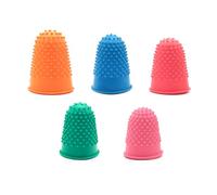 Peslogy 5pcs Rubber Finger Thimbles 5 Different Sizes Colors Finger Protector Covers Reusable Finger Protector Finger Pads Grips for Paperwork Cutting Embroidery Money Counting Crafts