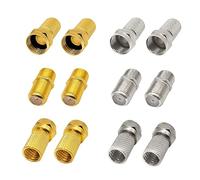 Peslogy F Type Coaxial Cable Extension/Repair Connector Kit 8pcs RG6 Plug Connector and 4pcs Female Extension Couple for Satellite TV Aerial Sky Freesat Virgin NTL Coaxial Cable