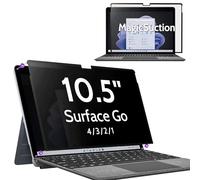 Peslv Privacy Screen for 10.5 Inch Surface Go 4/3/2/1, MagicSuction™ Removable Anti Spy Black Protector, Glare Blue Light Filter for Microsoft Laptop Computer Monitor