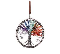 PESOENTH Chakra Stones Healing Crystals Tree of Life Dream Catcher Wall Hanging Decor Gifts for Women,Window Wall Meditation Feng Shui Home Decor Christmas Tree Hanging Decorations Ornaments