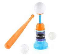 Pesoncarl 1 Set Pop-Up Baseball Trainer with Ball & Bat, Semi-Automatic Baseball Launcher for Toddlers Kids Birthday Gifts, Outdoor Garden Game Sport Toys