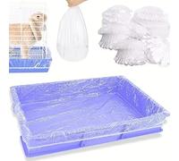 Pesoncarl 100Pcs Cage Liners, Clear Plastic Disposable Rabbit Cage Liner Guinea Pig Leak Proof Toilet Film for Bunnies Ferrets Chinchillas Birds Small Animal