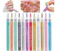 Pesoncarl 12Pcs Nail Art Pens, 12 Colors Nail Polish Pens Quick Dry Nail Art Paint Graffiti Dotting Pen,Drawing Painting Nail Polish Design Pens for DIY Manicure Tools, Nail Art Pens