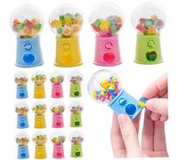 Pesoncarl 16PCS Fun Erasers for Kids, Mini Gumball Machine with Colorful Fruit Erasers, Vending Machine Eraser Set for Games Prizes Kids Holiday Party, Toys