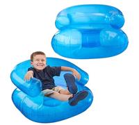 Pesoncarl 2 Pcs Blow Up Chair for Kids 27.5x27.5x17.2 In Blue Sequin Style Inflatable Sofa Chair for Boys Girls 200 Pounds Bearing Capacity Portable Inflatable Couch for Camping, Beach, Pool, Toys