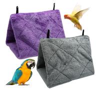 Pesoncarl 2Pcs Bird Bed, Hanging Bird Hammock, Warm Plush Sleeping Bed with Hooks for Cage Hanging Snuggle Cave Happy Hut for Conure, Lovebird, Cockatiels, Cockatoo
