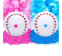 Pesoncarl 2Pcs Gender Reveal Baseball with Powder, 3 Inch Gender Reveal Baseball, Spill-Proof Decorations for Surprise on Baby Boy Girl Party
