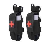 Pesoncarl 2Pcs Tourniquet Pouch 6x2 Waterproof 600D Oxford Fabric Tourniquet Holder, Lightweight Multi-Use Empty Compact Medical Pouch for Camping Hiking Home Travel, Black
