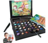 Pesoncarl 43Pcs Rock Collections for Kids, 43 Different Gemstones for Kids, Rock Collection with Box, Mineral Education Set Science for Boys Girls