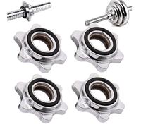 Pesoncarl 4PCS Barbell Collars Dumbbell Hex Nut 1x0.8inch Spin-Lock Barbell Clamps Exercise Accessories Anti-Slip Universal Weight Clips for Bars Barbells Dumbbells, sports