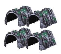 Pesoncarl 4pcs Railway Train Tunnel, 7" Realistic Model Train Scenery Tunnel, Simulation Railway Cave Car, Plastic Mountain Model Accessories, Playing Gifts Party Favour