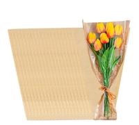 Pesoncarl 50PCS Flower Wrapping Paper, Kraft Paper Bouquet Wrap Sleeves, Light Brown, 9.5x3.5x17.7 inch, Perfect for Mother's Day, Wedding