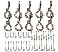 Pesoncarl 50PCS Fly Tying Kit Sizes 0.39"-1.18" Stainless Steel Fly Tying Materials Easy to Install Shanks Create Jointed or Articulated Patterns, sports