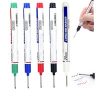 Pesoncarl 5PCS Marker Pen, 5 Colors 20mm Long Nib Marker, Waterproof Quick Dry Metal Marking Pen, Construction Markers for Carpenters Builders