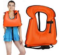 Pesoncarl Adult Life Jacket, Large Buoyancy Inflatable Life Jacket High Float Portable Breathing Vest for Fishing Kayak Snorkeling Water Sports, Orange