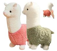 Pesoncarl Alpaca Stuffed Animal 2Pcs 10 Inch Adorable Llama Stuffed Animal with Long Neck Cotton Cuddly Alpaca Plush for Home Decor, Kids Toys