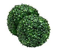 Pesoncarl Artificial Topiaries, Artificial Topiary Ball 2PCS Faux Boxwood Buxus Ball Hanging Plant Balls 23cm for Home Decor