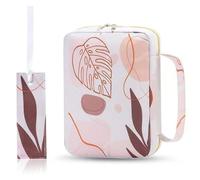 Pesoncarl Bible Cover, Double Zippered Bible Bag Elegant Leaf Pattern Bible Case with Handle and Inside Pen Slot Portable Bible Carrying Case for Women, Teacher Resources