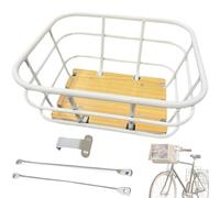 Pesoncarl Bike Basket, 14.2x12.6x7.9 Inch Large Capacity Front ＆ Rear Ebike Basket, Heavy Duty Storage Rack
