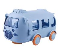 Pesoncarl Bus Water Bottle 17 Oz Food-Grade Cute Cartoon Leak-Proof Kids Water Bottle Detachable with Adjustable Shoulder Strap Portable Toddler Car with Wheels Gift (Blue), sports