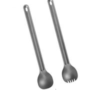 Pesoncarl Camping Spork and Camping Spoon Set, 8.58" Stainless Steel Long Handle Spoon and Spork, Portable Easy Wash Cutlery for Outdoor, Cutlery