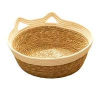 Pesoncarl Cat Basket, 15.7x5.5 Inch Cat Basket Bed with Handle, Scratch-Resistant Cattail and Cotton Sleeping Nest for Summer, Beds