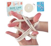 Pesoncarl Cats Cradles String Elastic Finger Hand Cotton Rope String Toy with 10 Instruction Cards, Traditional Educational Cat Cradles Game for Kids & Adults