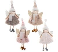 Pesoncarl Christmas Decorations, 4 PCS Christmas Tree Ornaments 7.1x3.5x1.6'' Hanging Angel Tree Decor Cute Flying Angel for Decorations