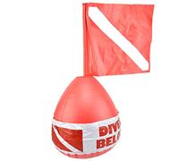 Pesoncarl Dive Buoy Surface Marker Diving Flag Inflatable Ball PVC Safety Sign Diver Below Red, Pool Floats