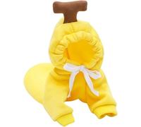 Pesoncarl Dog Hoodie, Cute Banana Puppy Hoodie Warm Cat Dog Sweatshirt Soft & Comfortable Fleece Winter Jacket with Hat & Draw Rope Cold Weather Pet Costume for Cat Small