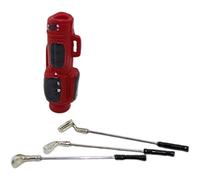 Pesoncarl Doll House Golf Clubs, Miniature 1:12 Scale Outdoor Accessory Golf Bag Clubs Bucket Miniature Model, Red Party Favour
