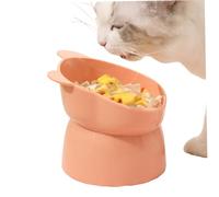 Pesoncarl Elevated Cat Bowls 5x4.5 Inch Bear Design 35° Slanted Raised Cat Bowl Steady Easy Wash Dog Feeder for Home