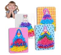 Pesoncarl Fabric Art Frenzy for Kids 4 Set(16Pcs) Girls, Animals & Flowers Poke Art Developmental DIY Friendly Hangable Easy Fabric for Girls 3+, Toys