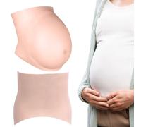 Pesoncarl Fake Pregnant Belly 6-8 Months Fake Pregnancy Belly Realistic Silicone Artificial Baby Bump Soft Skin Touch Wearable Pregnant Bodysuit for Actor Performance Maternity