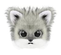 Pesoncarl Fursuit Head, Wearable Cartoonish Halloween Furry Mask with Ears & Realistic Hair, 12x12 Animal Head Mask Cat Cosplay Props for Halloween, Masquerade, Grey