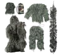 Pesoncarl Ghillie Suit, 5Pcs/Set Lightweight Gorilla Costume, Comfortale Gilly Suit, 3D Camouflage Hunting Apparel, Camo Hunting Clothes, Classic Ghillie for Kids Adults Youth, M, sports