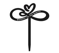 Pesoncarl Grave Decorations For Cemetery, Memorial Grave Markers Metal Garden Stakes Decorative Sympathy Grave Plaque Stake Cemetery Decorations-Forever in Our Hearts