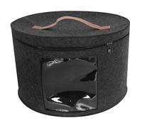 Pesoncarl Hat Boxes, Hat Organizer, 16.9x10.2 Inch Felt Cowboy Hat Box with Clear Side Window, Foldable hat Box with Zipper Closure for Wide-Brim Hats, Cowboy Hats and Travel Hats