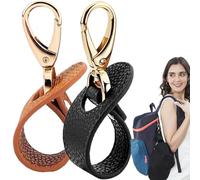 Pesoncarl Hat Clip 2Pcs Black and Brown Hands-Free Leather Bag Backpack Hat Holder for Travel Firm Hanging Travel Clip for Scarves, Gloves, Keys Accessories, Sports