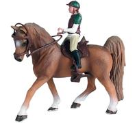 Pesoncarl Horse Figurines, Horse Toys,Plastic Horses Figures with Removable Saddle and Rider Figurine, Realistic Mini Horse Figurines for Boys and Girls Gift