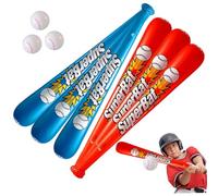Pesoncarl Inflatable Baseball Bat and Ball 9Pcs/Set Vibrant Leakproof Inflatable Bat Reusable Baseball for Beach Pool Outdoor Party Favors, pool