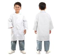 Pesoncarl Kids Doctor Coat Soft & Comfortable White Toddler Doctor Coat Role Play Costume with Pockets Scientist Costume Kids for Dentist Scientist Dress-Up, S, Toys