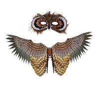 Pesoncarl Owl Costume Kids Halloween Vibrant Bald Eagle Wing with Mask for Boys Girls One Size Fits Most Dress-up Animal Costumes for Cosplay, Themed Party, Toys